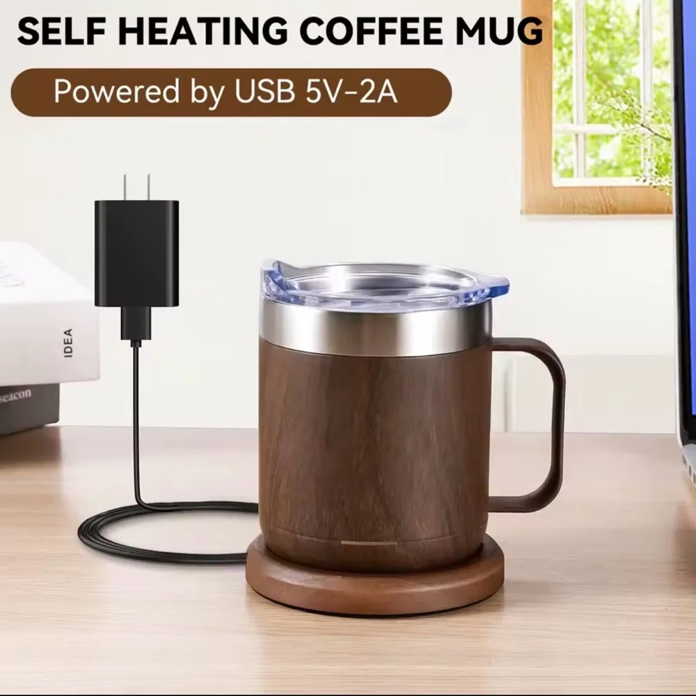 Bamboo Shell Mug Warmer Set - Brown coffee mug
